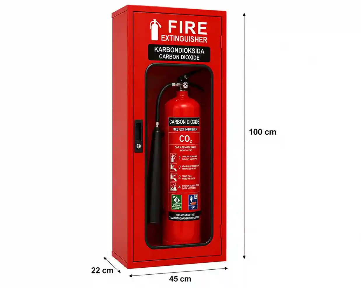 DITEX Box Fire Extinguisher APAR CO2 (carbon Dioxide) Ukuran 22x100x45 Cm