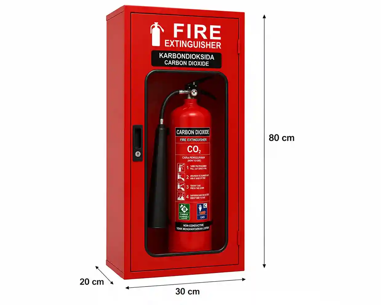 DITEX Box Fire Extinguisher APAR CO2 (carbon Dioxide) Ukuran 30x80x20 Cm