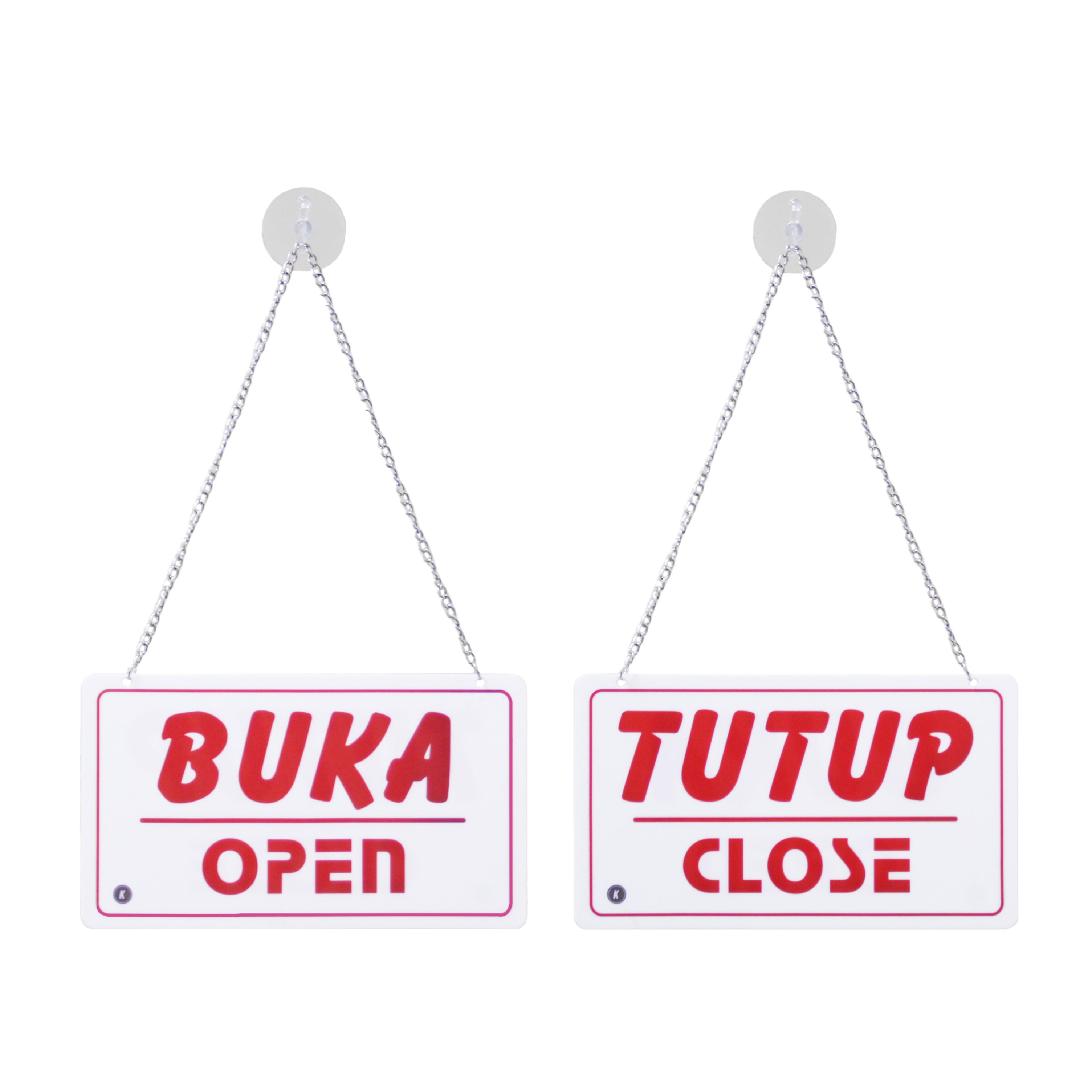 Tonata Sign Open Close Gantung Acrylic - 22 X 12,5 Cm - Komplit Tempel Kaca - CV. Berkah Mitra Safety