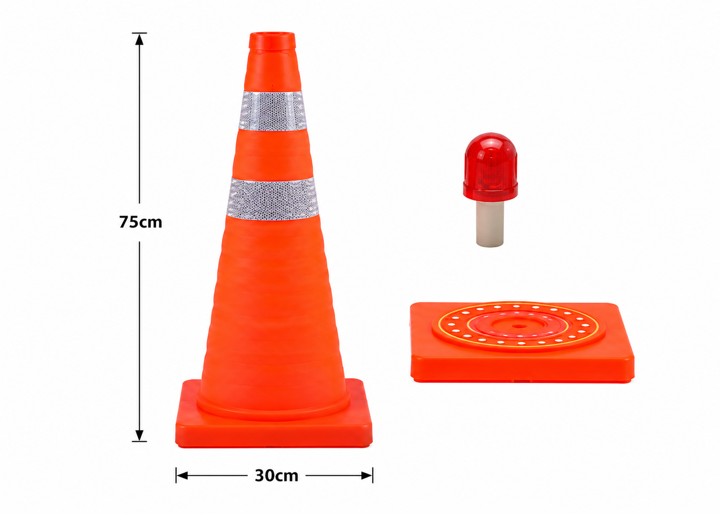 Tonata Traffic Cone Lipat 75cm – Kerucut Lalu Lintas Portable PVC Parasut - CV. Berkah Mitra Safety